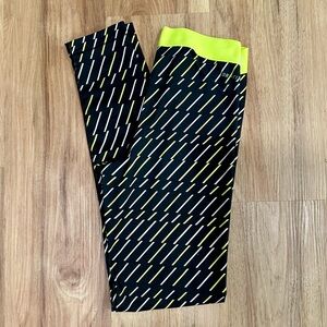 Nike Pro Neon Yellow and Black Leggings